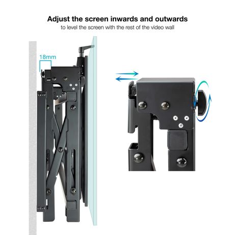 SOPORTE DE PARED ORIENTABLE TOOQ TQVW4570T PARA PANTALLAS 45" A 70" VIDEO WALL 6 PUNTOS DE REGULACION ANTIRROBO VESA 200X200 A 600X400 NEGRO - Imagen 9 de 13 SOPORTE DE PARED ORIENTABLE TOOQ TQVW4570T PARA PANTALLAS 45" A 70" VIDEO WALL 6 PUNTOS DE REGULACION ANTIRROBO VESA 200X200 A 600X400 NEGRO - Imagen 9 de 13