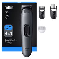 Miniatura 2 de CORTAPELO BRAUN AIO3500 4 EN 1 2 CABEZALES RECARGABLE PARA CABELLO Y BARBA GRIS