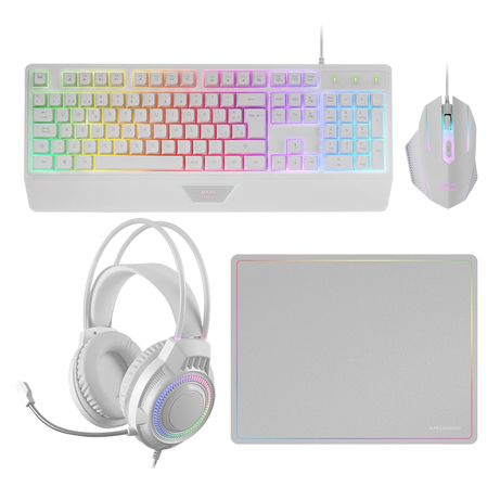TECLADO MOUSE HEADSET Y ALFOMBRILLA MARS GAMING MCP124PROWES H-MECH RGB 3200DPI BLANCO - Imagen 2 de 8 TECLADO MOUSE HEADSET Y ALFOMBRILLA MARS GAMING MCP124PROWES H-MECH RGB 3200DPI BLANCO - Imagen 2 de 8