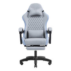SILLA GAMER MARS GAMING MGCXFSBL FABRIC RECLINABLE REPOSAPIES EXTENSIBLE DISE??O TEXTIL AZUL PLATA