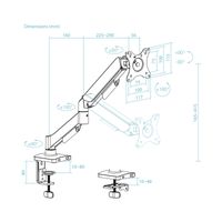 Miniatura 8 de Tooq Soporte mesa DB1733TNR-B 1 brazo 17-32 Negro