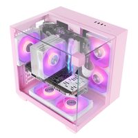 Miniatura 3 de CAJA MICROATX GAMING MARS GAMING MCVISIONMP TRIPLE CRISTAL TEMPLADO GPU 330mm 1x3.5 1x2.5 ROSA