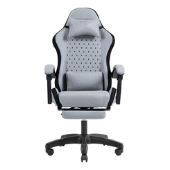 SILLA GAMER MARS GAMING MGCXFSB FABRIC RECLINABLE REPOSAPIES EXTENSIBLE DISE??O TEXTIL NEGRO PLATA