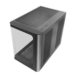 CAJA ATX SEMITORRE GAMING MARS GAMING MCFUSION CRISTAL CURVADO GPU 445mm 2x3.5 3x2.5 NEGRO