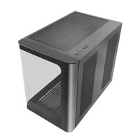 Miniatura 2 de CAJA ATX SEMITORRE GAMING MARS GAMING MCFUSION CRISTAL CURVADO GPU 445mm 2x3.5 3x2.5 NEGRO