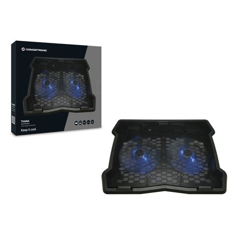 BASE REFRIGERACION PARA PORTATILES CONCEPTRONIC 2 VENTILADORES 125MM HASTA 15,6" - Imagen 3 de 4 BASE REFRIGERACION PARA PORTATILES CONCEPTRONIC 2 VENTILADORES 125MM HASTA 15,6" - Imagen 3 de 4