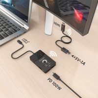 Miniatura 6 de AISENS Docking USB C a HDMI 1080P 60Hz  Inal  mbrico  30M  1xHDMI 4K60HZ  Cable  2xUSB C 1xUSB A 1xUSB C PD 100W  Negro