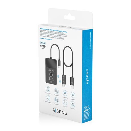 AISENS Docking USB C a HDMI 1080P 60Hz Inal mbrico 30M 1xHDMI 4K60HZ Cable 2xUSB C 1xUSB A 1xUSB C PD 100W Negro - Imagen 7 de 7 AISENS Docking USB C a HDMI 1080P 60Hz Inal mbrico 30M 1xHDMI 4K60HZ Cable 2xUSB C 1xUSB A 1xUSB C PD 100W Negro - Imagen 7 de 7