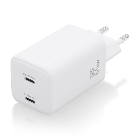 CARGADOR AISENS GAN 65W 2XUSB-C PD3.0 QC4.0 BLANCO - Imagen 2 de 6 CARGADOR AISENS GAN 65W 2XUSB-C PD3.0 QC4.0 BLANCO - Imagen 2 de 6
