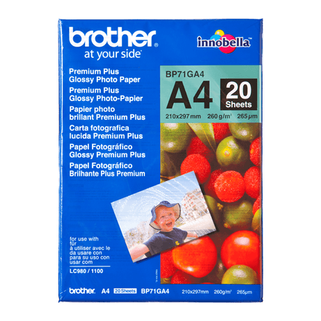 PAPEL BROTHER GLOSSY A4 260GR 20H - Imagen 1 de 2 PAPEL BROTHER GLOSSY A4 260GR 20H - Imagen 1 de 2