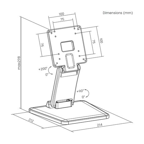 AISENS Soporte de Mesa Eco Inclinable para Monitor POS 6 5kg de 10 27 Blanco - Imagen 8 de 8 AISENS Soporte de Mesa Eco Inclinable para Monitor POS 6 5kg de 10 27 Blanco - Imagen 8 de 8