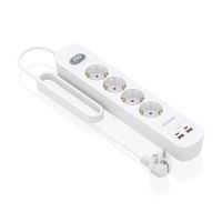 Miniatura 3 de AISENS Regleta de Enchufes Multifuncion con 4 Tomas   Cargador PD3 0 20W 2xUSB C  2xUSB A  1 4m  Blanco