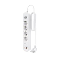 Miniatura 4 de AISENS Regleta de Enchufes Multifuncion con 4 Tomas   Cargador PD3 0 20W 2xUSB C  2xUSB A  1 4m  Blanco