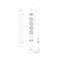 Miniatura 5 de AISENS Regleta de Enchufes Multifuncion con 4 Tomas   Cargador PD3 0 20W 2xUSB C  2xUSB A  1 4m  Blanco