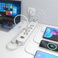 Miniatura 6 de AISENS Regleta de Enchufes Multifuncion con 4 Tomas   Cargador PD3 0 20W 2xUSB C  2xUSB A  1 4m  Blanco
