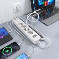 Miniatura 7 de AISENS Regleta de Enchufes Multifuncion con 4 Tomas   Cargador PD3 0 20W 2xUSB C  2xUSB A  1 4m  Blanco