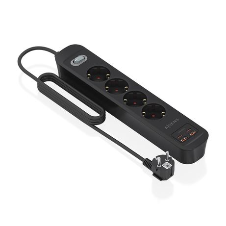 AISENS Regleta de Enchufes Multifuncion con 4 Tomas Cargador PD3 0 20W 2xUSB C 2xUSB A 1 4m Negro - Imagen 3 de 8 AISENS Regleta de Enchufes Multifuncion con 4 Tomas Cargador PD3 0 20W 2xUSB C 2xUSB A 1 4m Negro - Imagen 3 de 8