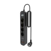 Miniatura 4 de AISENS Regleta de Enchufes Multifuncion con 4 Tomas   Cargador PD3 0 20W 2xUSB C  2xUSB A  1 4m  Negro