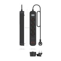 Miniatura 5 de AISENS Regleta de Enchufes Multifuncion con 4 Tomas   Cargador PD3 0 20W 2xUSB C  2xUSB A  1 4m  Negro