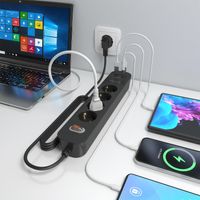 Miniatura 6 de AISENS Regleta de Enchufes Multifuncion con 4 Tomas   Cargador PD3 0 20W 2xUSB C  2xUSB A  1 4m  Negro
