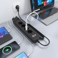Miniatura 7 de AISENS Regleta de Enchufes Multifuncion con 4 Tomas   Cargador PD3 0 20W 2xUSB C  2xUSB A  1 4m  Negro