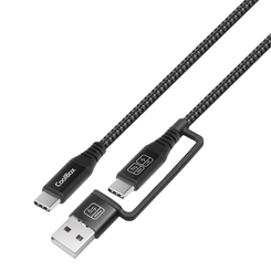 CABLE USB-C A USB-C 1.8M COOLBOX 60W TRENZADO ADAPTADOR USB-A CABLE USB-C A USB-C 1.8M COOLBOX 60W TRENZADO ADAPTADOR USB-A