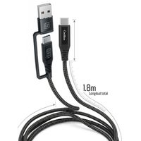 Miniatura 4 de CABLE USB-C A USB-C 1.8M COOLBOX 60W TRENZADO ADAPTADOR USB-A