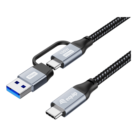 CABLE USB-C A USB-C 2M EQUIP USB 3.2 GEN 2x2 100W 20V 5A 20GBPS 4K60H E-MARK ADAPT. USB-A - Imagen 1 de 3 CABLE USB-C A USB-C 2M EQUIP USB 3.2 GEN 2x2 100W 20V 5A 20GBPS 4K60H E-MARK ADAPT. USB-A - Imagen 1 de 3