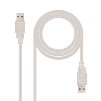 Miniatura 1 de NANOCABLE Cable USB 2.0, Tipo A/M-A/M, 3.0 m, 3 m, USB A, USB A, USB 2.0, Beige