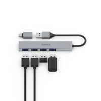 Miniatura 4 de Hama Hub 3.0, 4 Puertos, 5Gbps, Slim + Adap USB-C