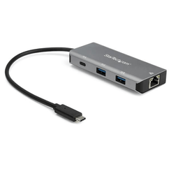 Hub USB-C de 3 Puertos con Puerto de Red 2x USB-A y 1x USB-C
