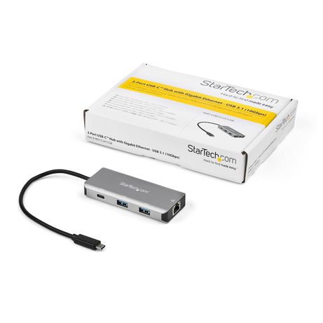 Hub USB-C de 3 Puertos con Puerto de Red 2x USB-A y 1x USB-C - Imagen 2 de 6 Hub USB-C de 3 Puertos con Puerto de Red 2x USB-A y 1x USB-C - Imagen 2 de 6