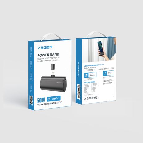 VEGER PlugOn L VG W0556P PowerBank plug on 5000mah PD20W Lightning connector built in - Imagen 11 de 11 VEGER PlugOn L VG W0556P PowerBank plug on 5000mah PD20W Lightning connector built in - Imagen 11 de 11