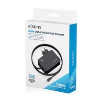 Miniatura 8 de AISENS - Cargador GaN 100W PD3.0 1xUSB-C 1.8m, Negro