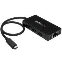 Miniatura 1 de 3Port USB C Hub GbE C to A - Power Adapt