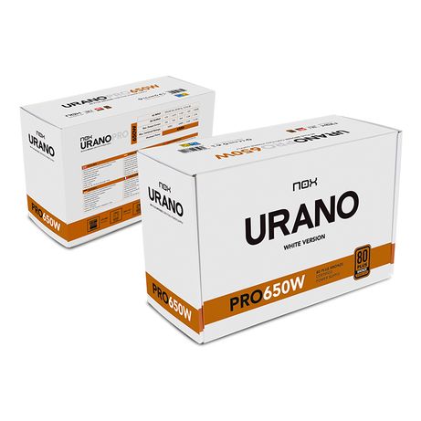 Fuente Alimentación 650W NOX Urano PRO White 650W Bronze 80 PLUS Bronze Blanco - Imagen 1 de 10 Fuente Alimentación 650W NOX Urano PRO White 650W Bronze 80 PLUS Bronze Blanco - Imagen 1 de 10
