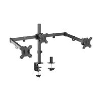 Miniatura 1 de AISENS Soporte De Mesa Eco Giratorio E Inclinable Para 3 Monitores 7kg (3 Pivotes, 2 Brazos) De 13-27P Negro