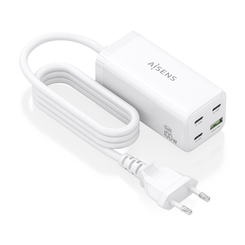 AISENS Cargador Sobremesa GaN 100W  3x USB C PD3 0 QC4 0 QC5 0  1x USB A QC3 0  Blanco