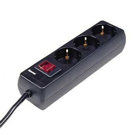 REGLETA ALIMENTACION HAMA CON 3 TOMAS INTERRUPTOR 1,4m COLOR NEGRO - Imagen 1 de 1 REGLETA ALIMENTACION HAMA CON 3 TOMAS INTERRUPTOR 1,4m COLOR NEGRO - Imagen 1 de 1