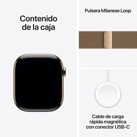 Apple Watch Series 11 GPS + Cellular 46mm Gold Titanium Case with Gold Milanese Loop - M/L - Imagen 2 de 2 Apple Watch Series 11 GPS + Cellular 46mm Gold Titanium Case with Gold Milanese Loop - M/L - Imagen 2 de 2
