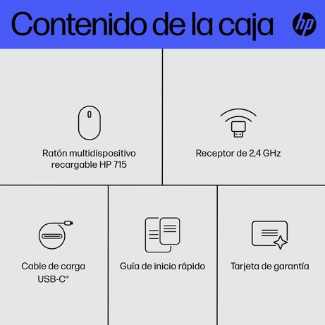 HP 715 RECHBL Mult-Dvc Bluetooth Mouse E - Imagen 2 de 6 HP 715 RECHBL Mult-Dvc Bluetooth Mouse E - Imagen 2 de 6