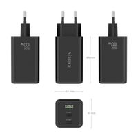 Miniatura 5 de AISENS Cargador GaN 100W  2x USB C PD3 0 QC4 0 QC5 0  1x USB A QC3 0  Negro