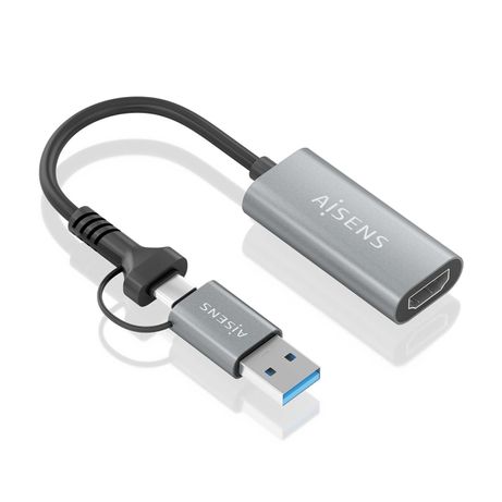 AISENS Conversor Aluminio USB A USB C A HDMI 1080P 60Hz USB A M USB C M HDMI H Gris 15cm - Imagen 1 de 7 AISENS Conversor Aluminio USB A USB C A HDMI 1080P 60Hz USB A M USB C M HDMI H Gris 15cm - Imagen 1 de 7