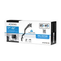 Miniatura 6 de AISENS Soporte De Mesa Eco Contrapeso Giratorio E Inclinable Para Monitor/TV 8kg (3 Pivotes, 1 Brazo) De 17-32, Negro