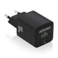 Miniatura 1 de CARGADOR AISENS GAN 30W 1XUSB-C PD3.0 QC4.0 1XUSB-A QC3.0 NEGRO
