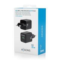 Miniatura 6 de CARGADOR AISENS GAN 30W 1XUSB-C PD3.0 QC4.0 1XUSB-A QC3.0 NEGRO