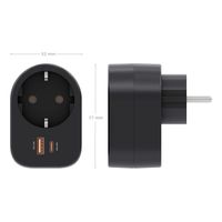 Miniatura 4 de REGLETA PARED AISENS 1 TOMA USB-C 20W PD3.0 USB-A 20W QC3.0 NEGRO