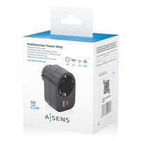 Miniatura 7 de REGLETA PARED AISENS 1 TOMA USB-C 20W PD3.0 USB-A 20W QC3.0 NEGRO
