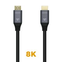 Miniatura 2 de AISENS Cable HDMI V2.1 Ultra Alta Velocidad / HEC 8k@60Hz 48Gbps, A/M-A/M, 1,5 m Gris/Negro