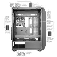 Miniatura 6 de MARS GAMING  MC-PRO2 Torre Profesional E-ATX Sistema CPU FREEZER 5 Ventiladores Ultra-silenciosos y Frontal Metal-Mesh Negro  Negro